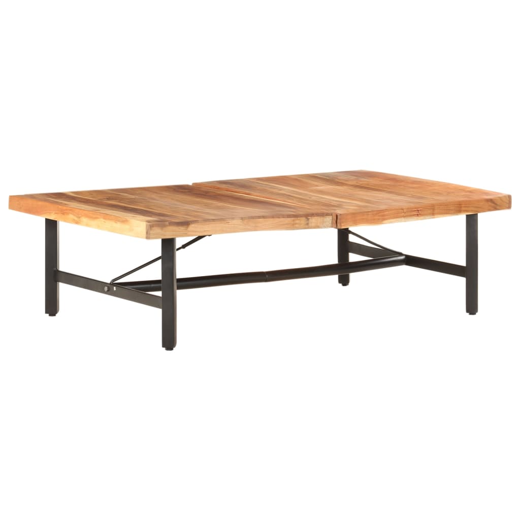 Mesa de centro de madera maciza de acacia 142x90x42 cm