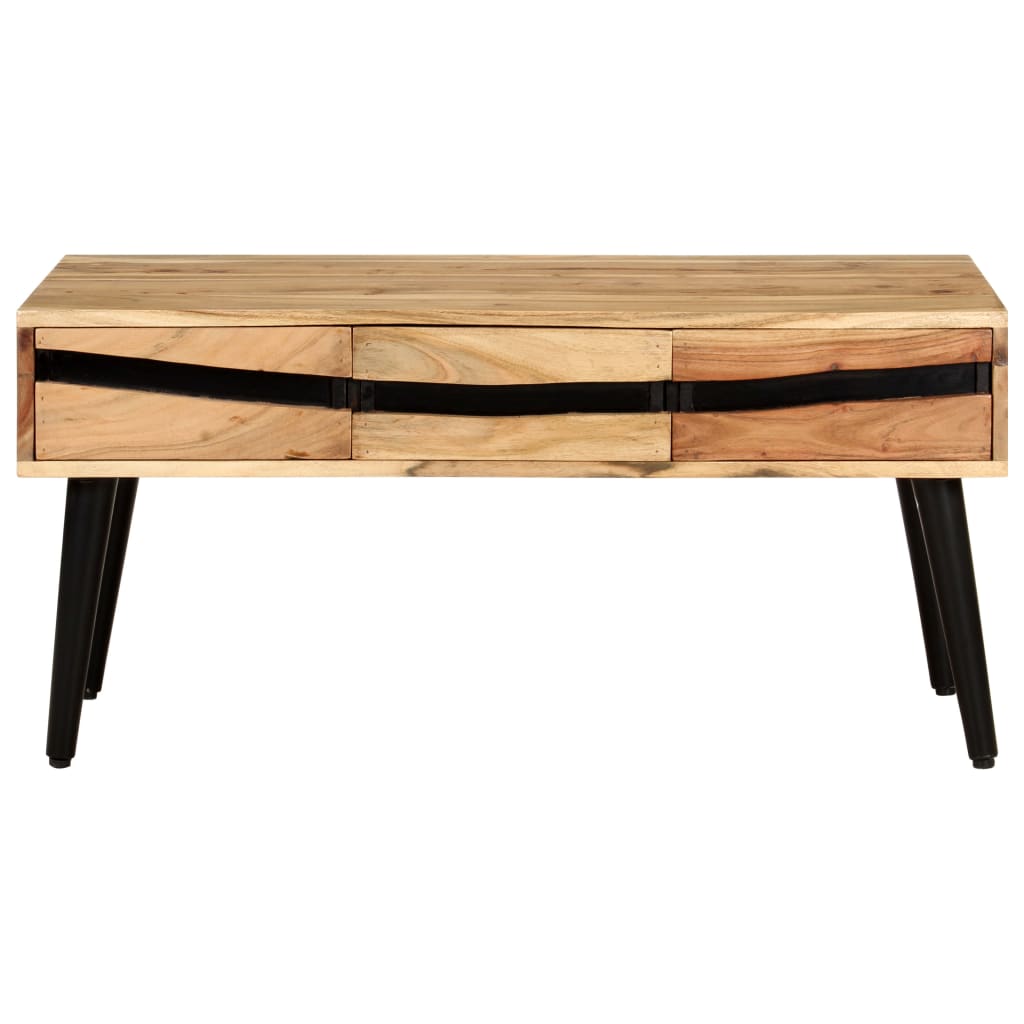 Mesa de centro de madera maciza de acacia 88x50x42 cm V1398 Vetonek