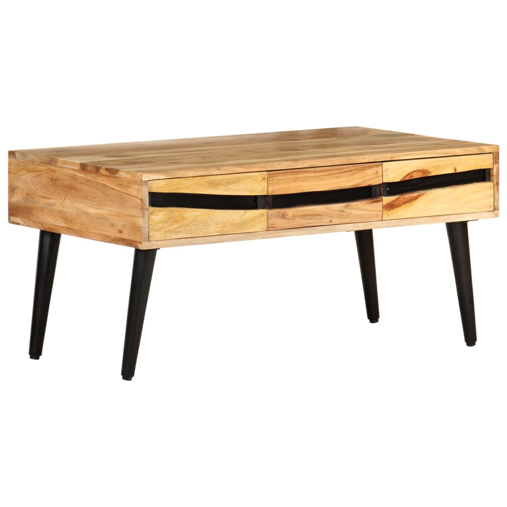 Mesa de centro de madera maciza de acacia 88x50x42 cm V1398 Vetonek