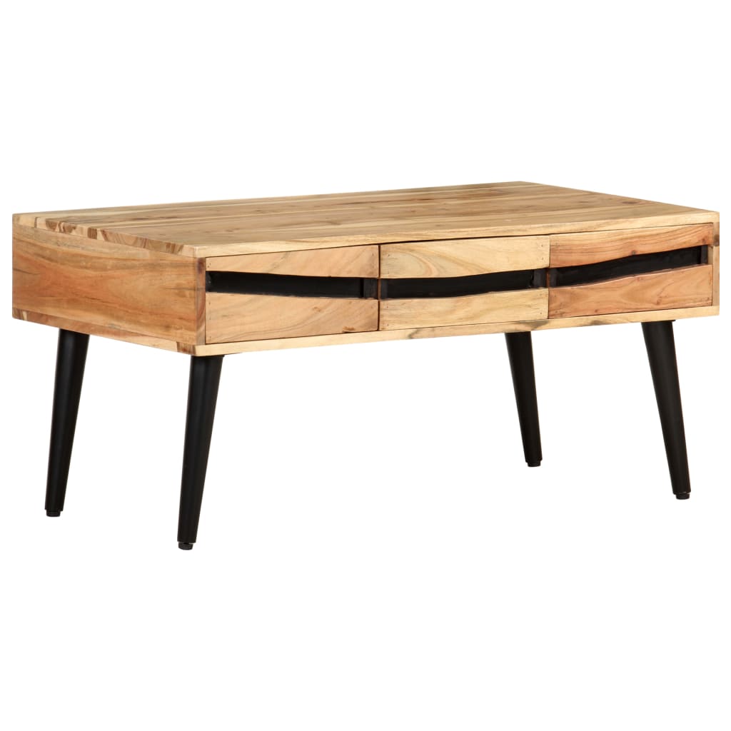 Mesa de centro de madera maciza de acacia 88x50x42 cm V1398 Vetonek