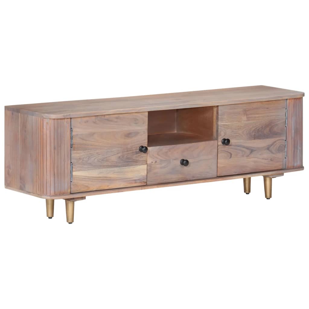 Vetonek Mueble de TV de madera maciza de acacia 118x30x40 cm