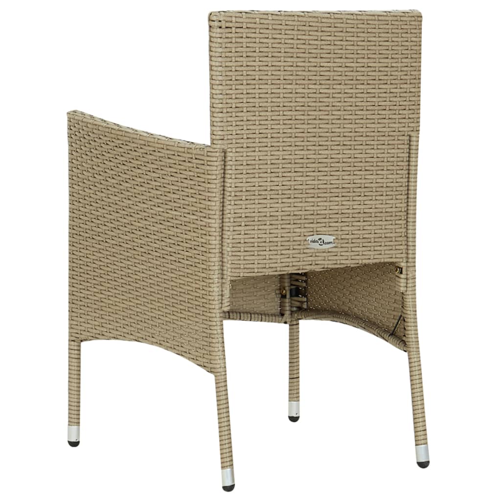 Muebles de jardín 5 piezas ratán sintético y vidrio beige vidaXL