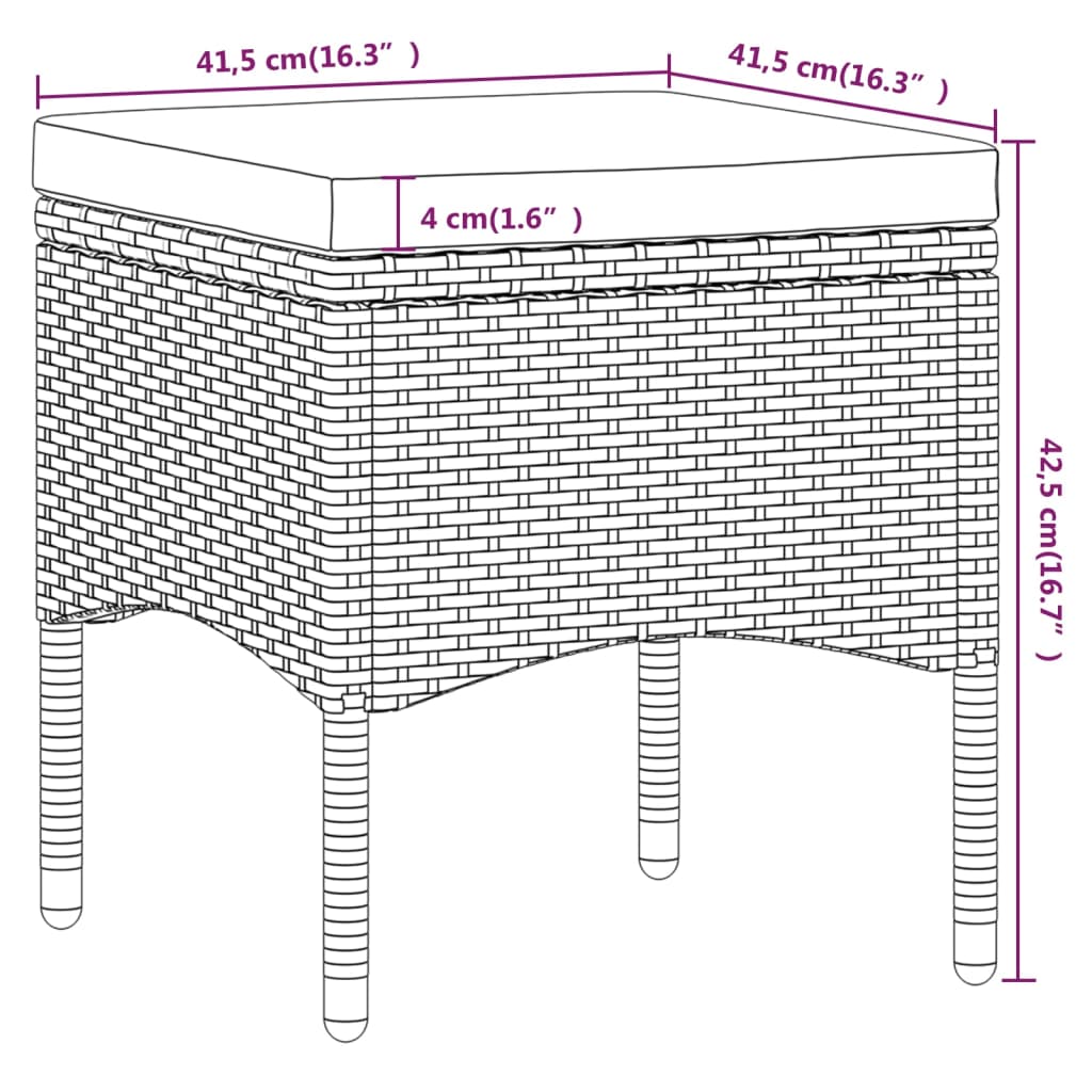 Set comedor jardín 5 pzas ratán sintético vidrio templado negro - Vetonek