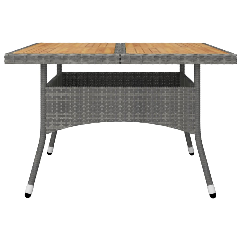 Set de comedor de jardín 9 pzas ratán PE y madera acacia gris vidaXL