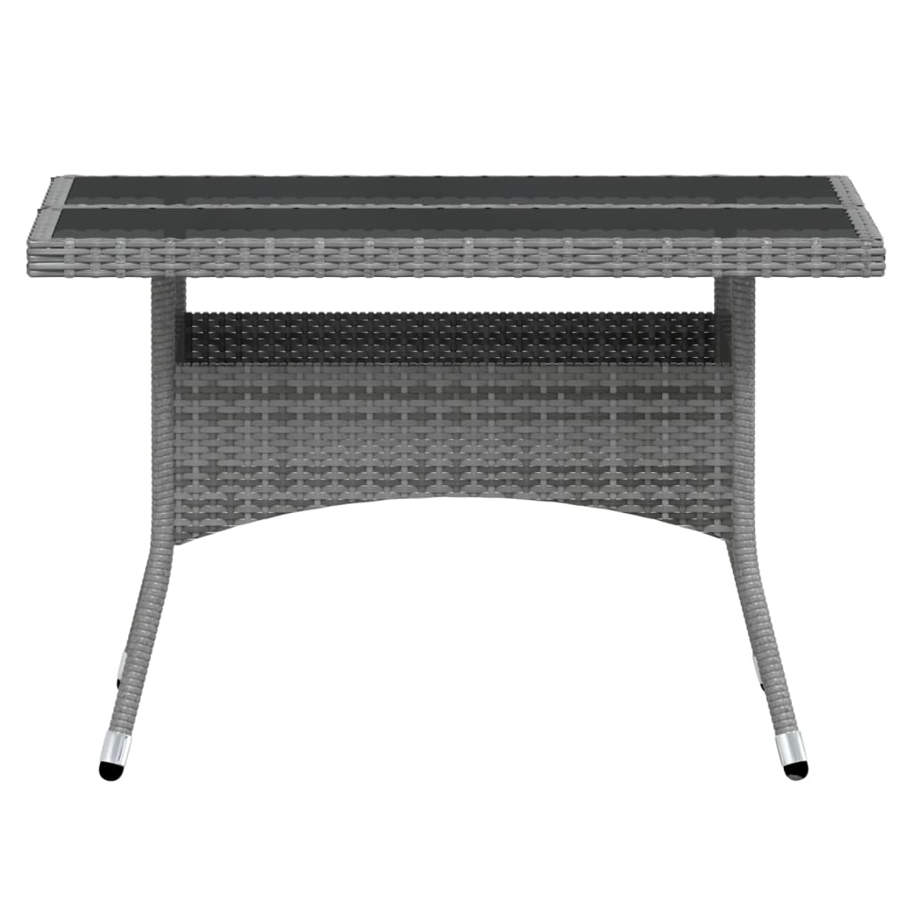 Set comedor jardín 5 pzas ratán sintético vidrio templado gris vidaXL