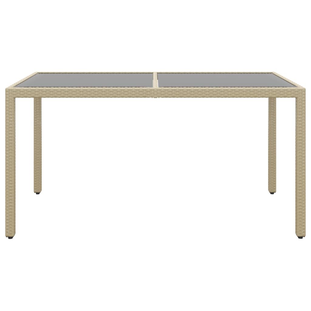 Set de comedor de jardín 7 pzas ratán sintético vidrio beige vidaXL