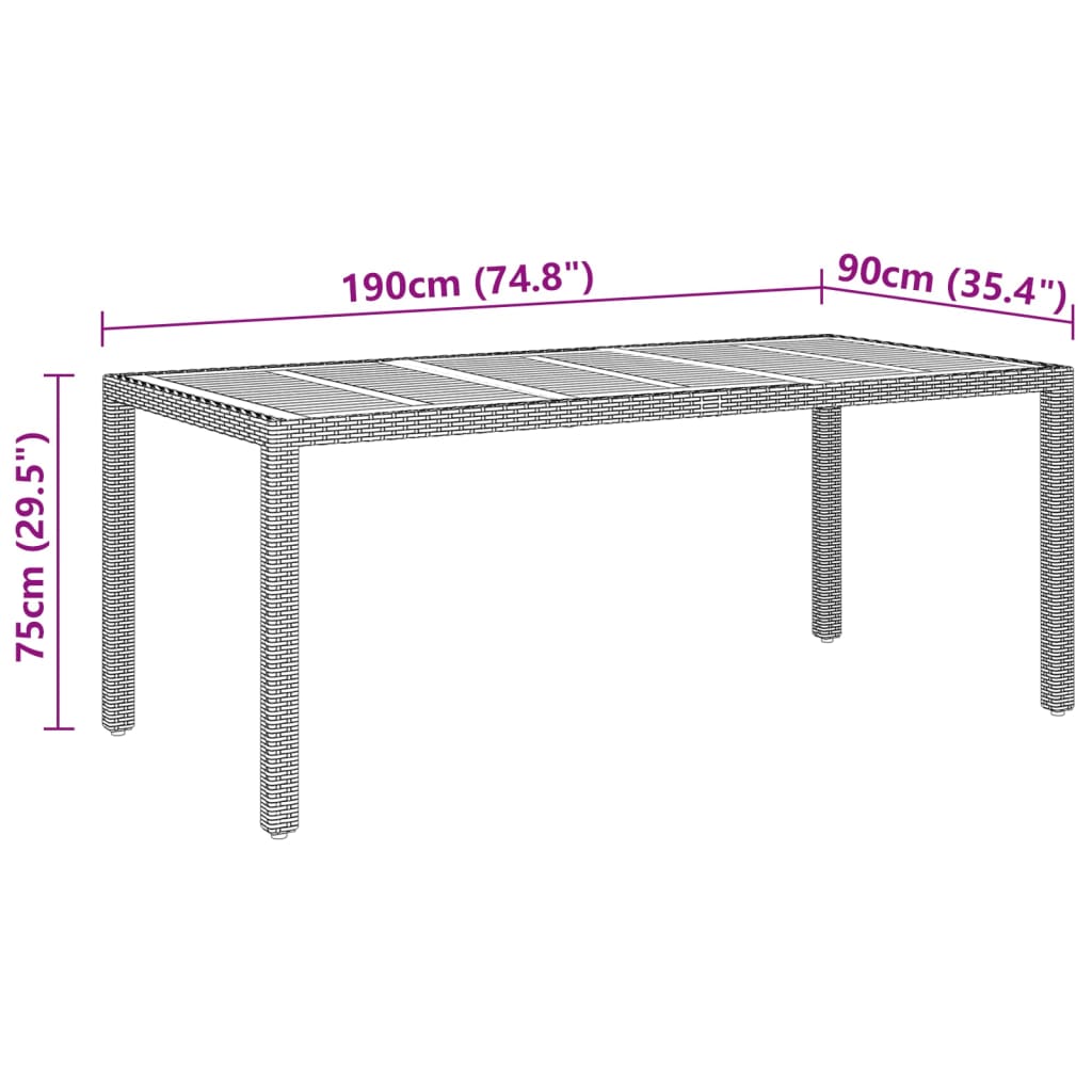 Juego de comedor de jardín 9 piezas ratán sintético gris vidaXL