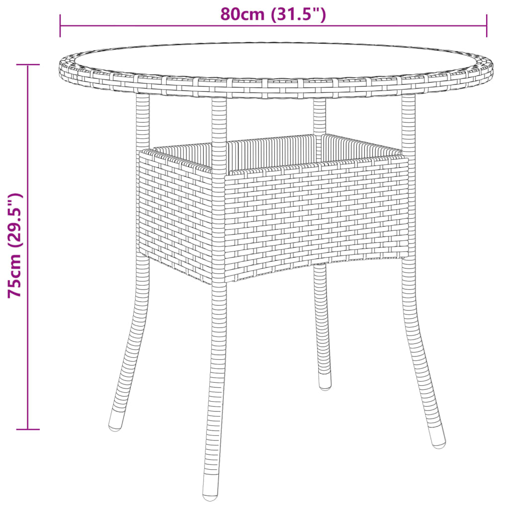 Juego de comedor jardín 5 pzas ratán sintético marrón vidaXL