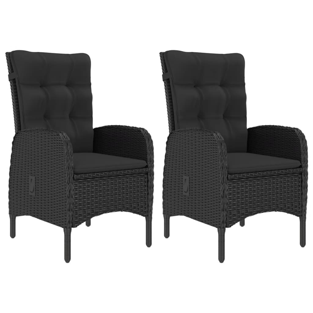 Garden furniture 3 pieces synthetic black wood acacia