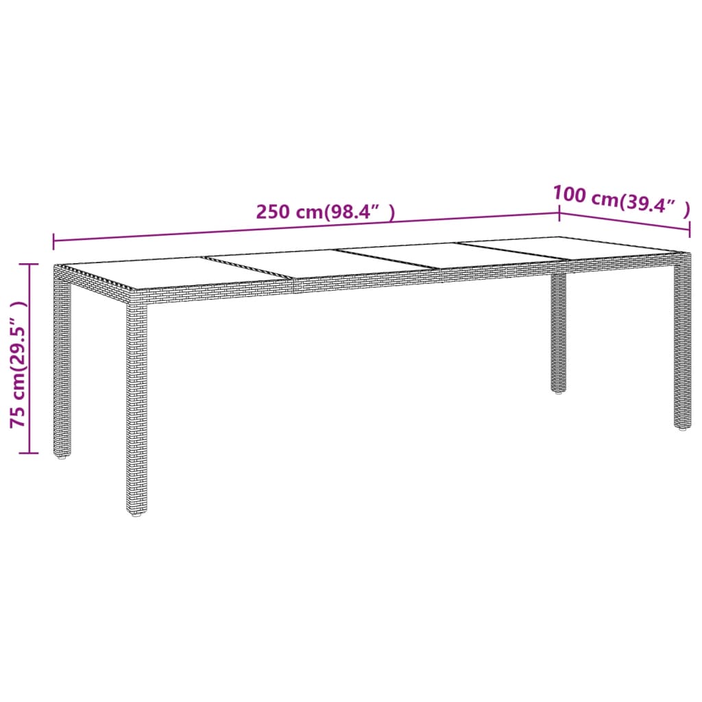 Juego de comedor de jardín 11 piezas ratán sintético marrón vidaXL