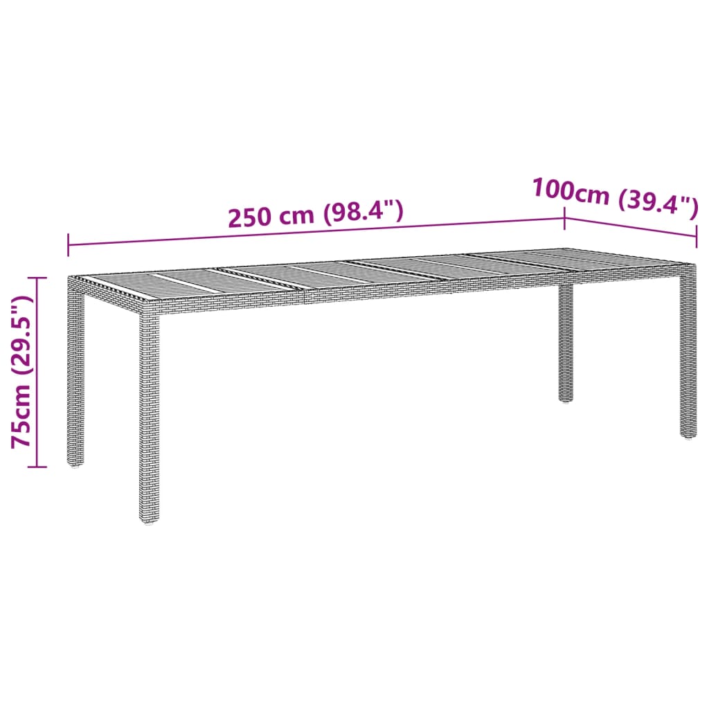 Set de comedor de jardín 11 pzas ratán sintético gris vidaXL