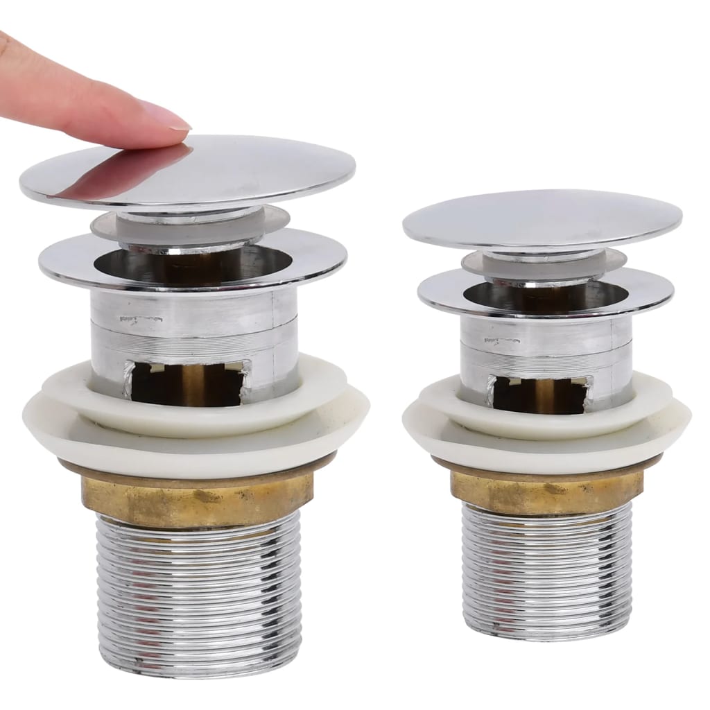 Desagüe de empuje función desbordamiento cromado 6,4x6,4x9,1 cm V4450 Vetonek