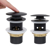 Vetonek Desagüe de empuje función desbordamiento negro 6,4x6,4x9,1 cm