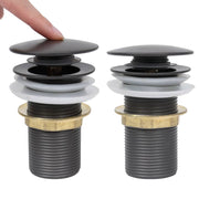 Vetonek Desagüe de empuje sin función desbordamiento gris 6,4x6,4x9,1cm