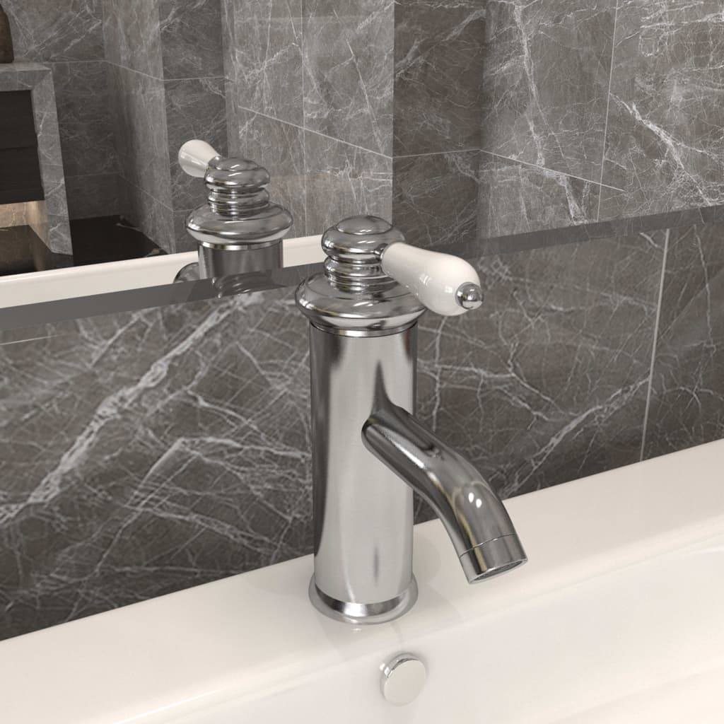 Vetonek Grifo para lavabo de baño plateado 130x180 mm