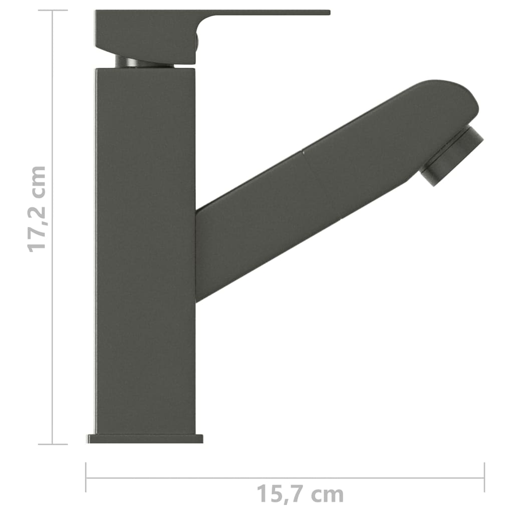 Grifo de lavabo de baño con función extraíble negro 157x172 mm vidaXL