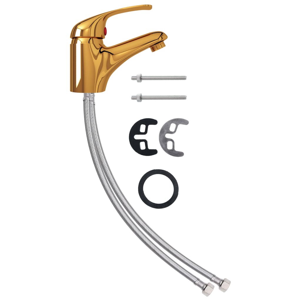 Vetonek Grifo mezclador de lavabo dorado 13x10 cm