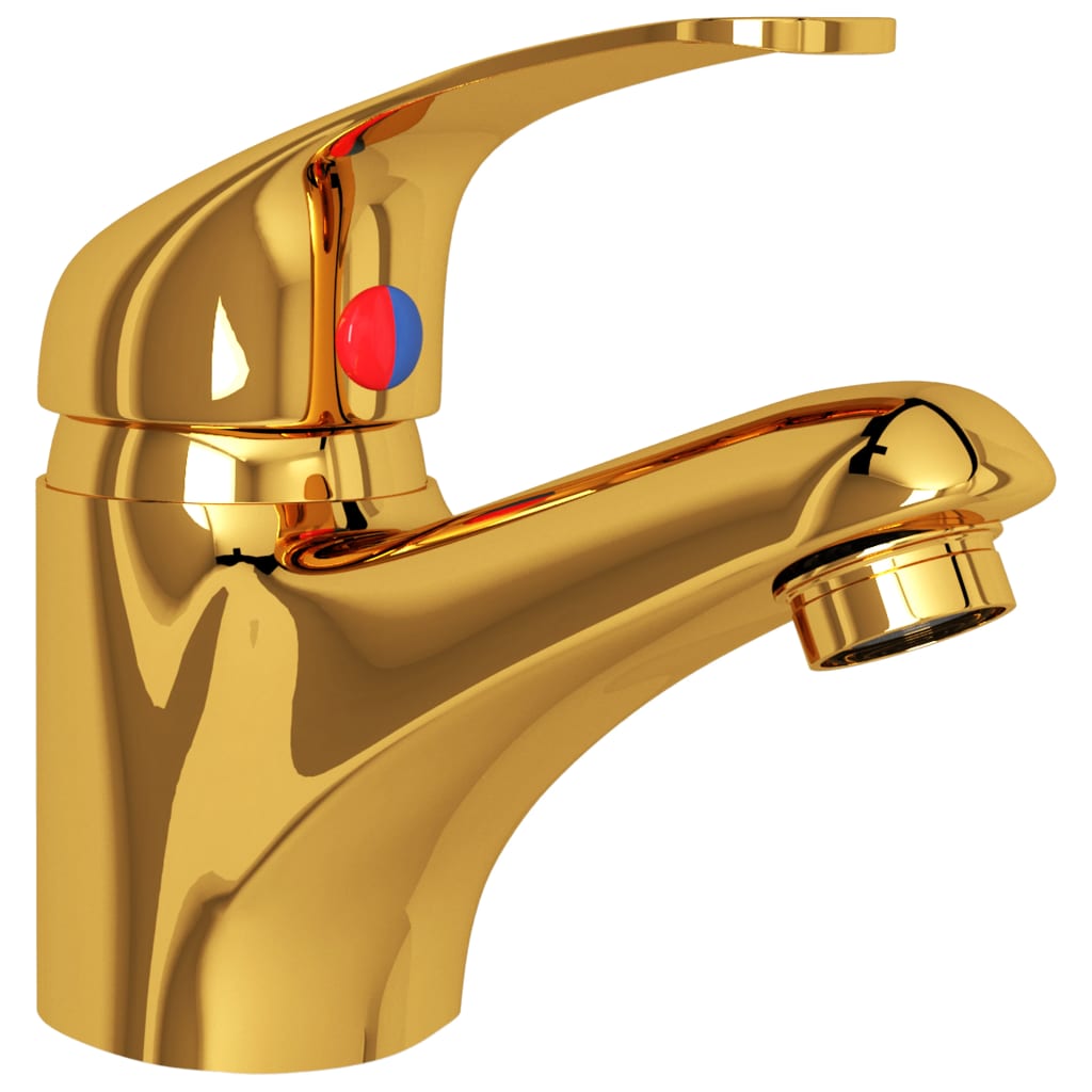 Grifo mezclador de lavabo dorado 13x10 cm v4719 - Vetonek