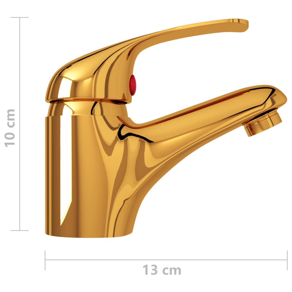 Grifo mezclador de lavabo dorado 13x10 cm v4719 - Vetonek
