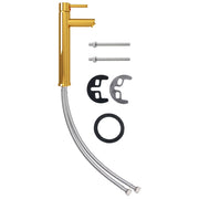 Vetonek Grifo mezclador de cuarto de baño dorado 12x30 cm