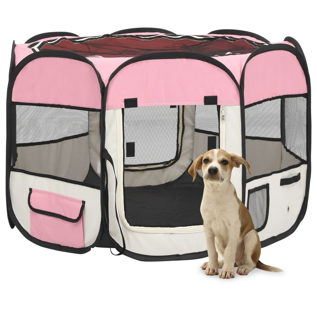 Vetonek Parque de perros plegable bolsa de transporte rosa 90x90x58 cm