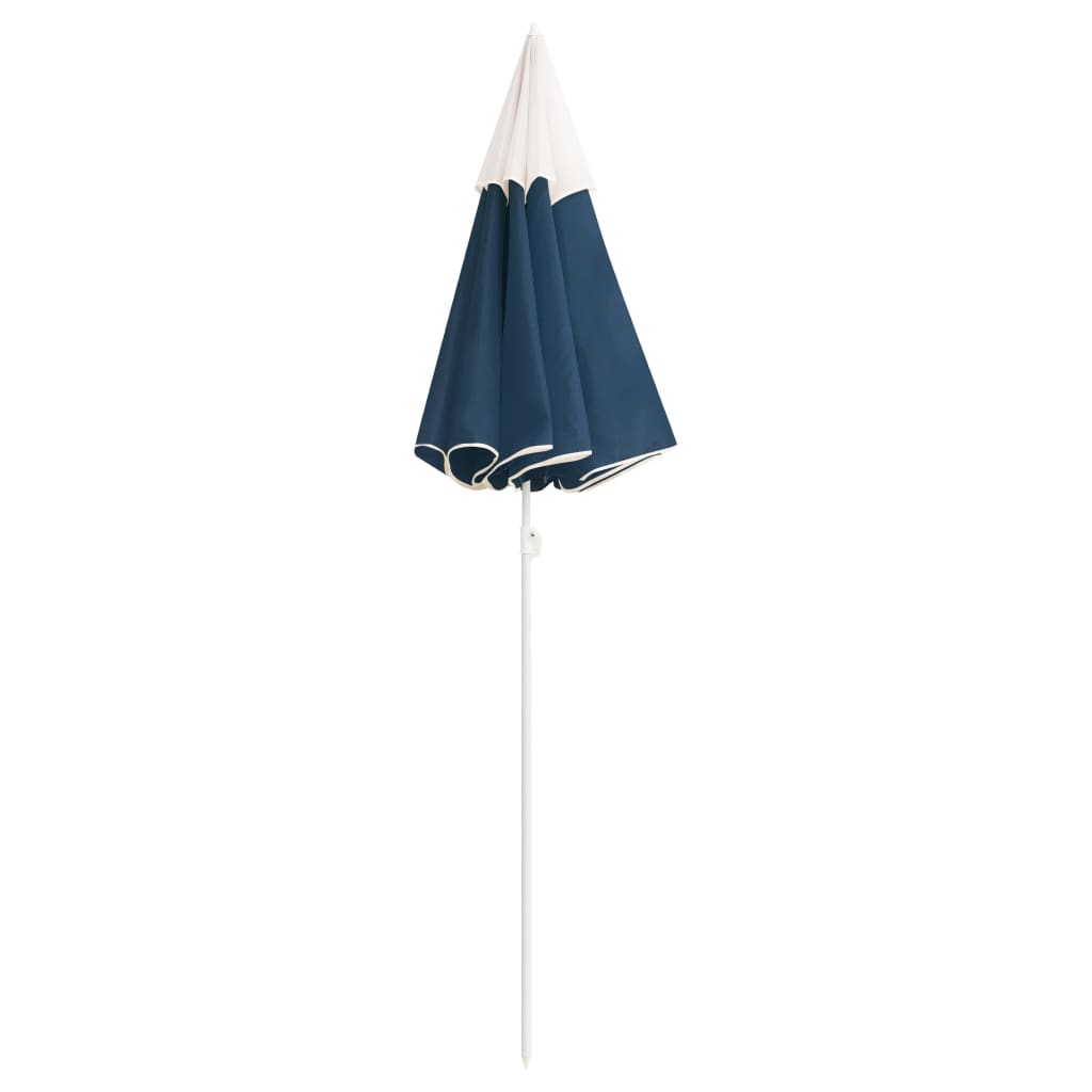 Garden umbrella with a blue steel stick 180 cm