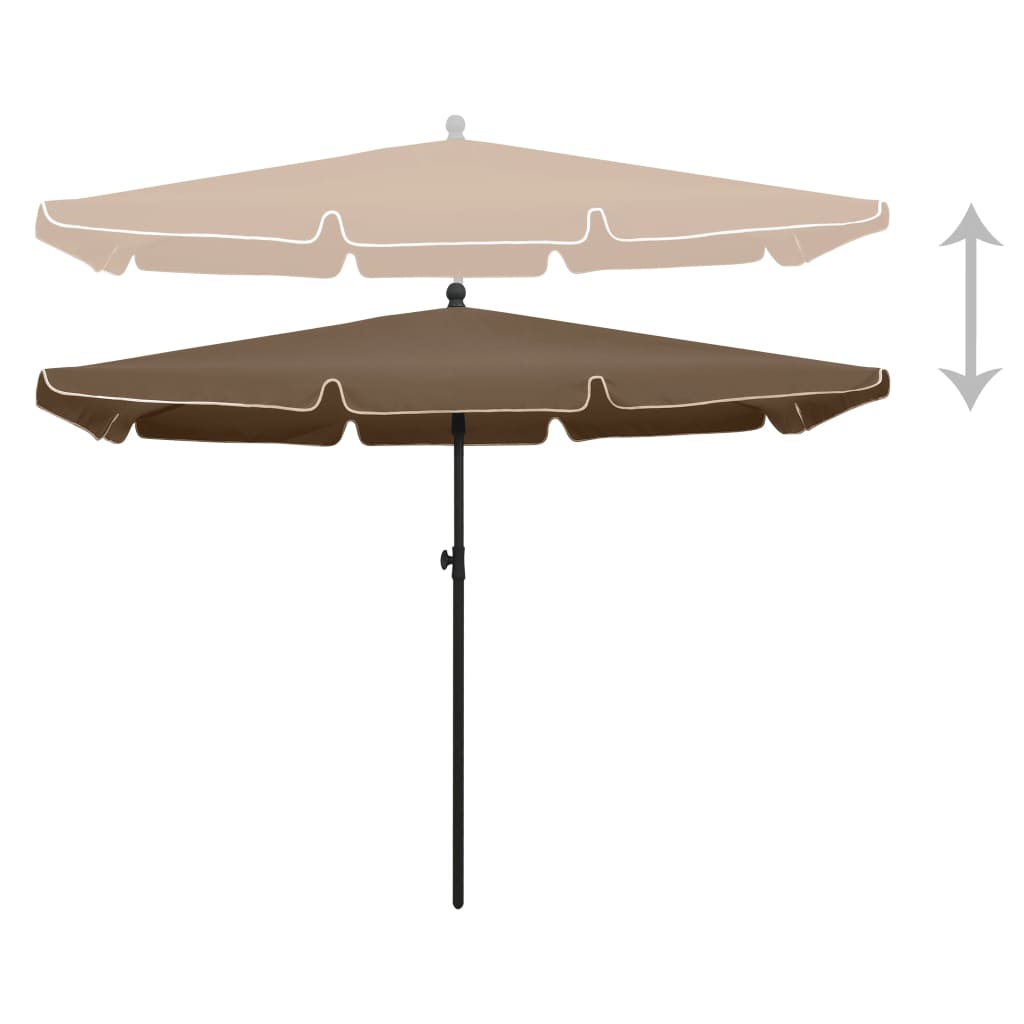 Sombrilla de jardín con palo gris taupe 210x140 cm vidaXL