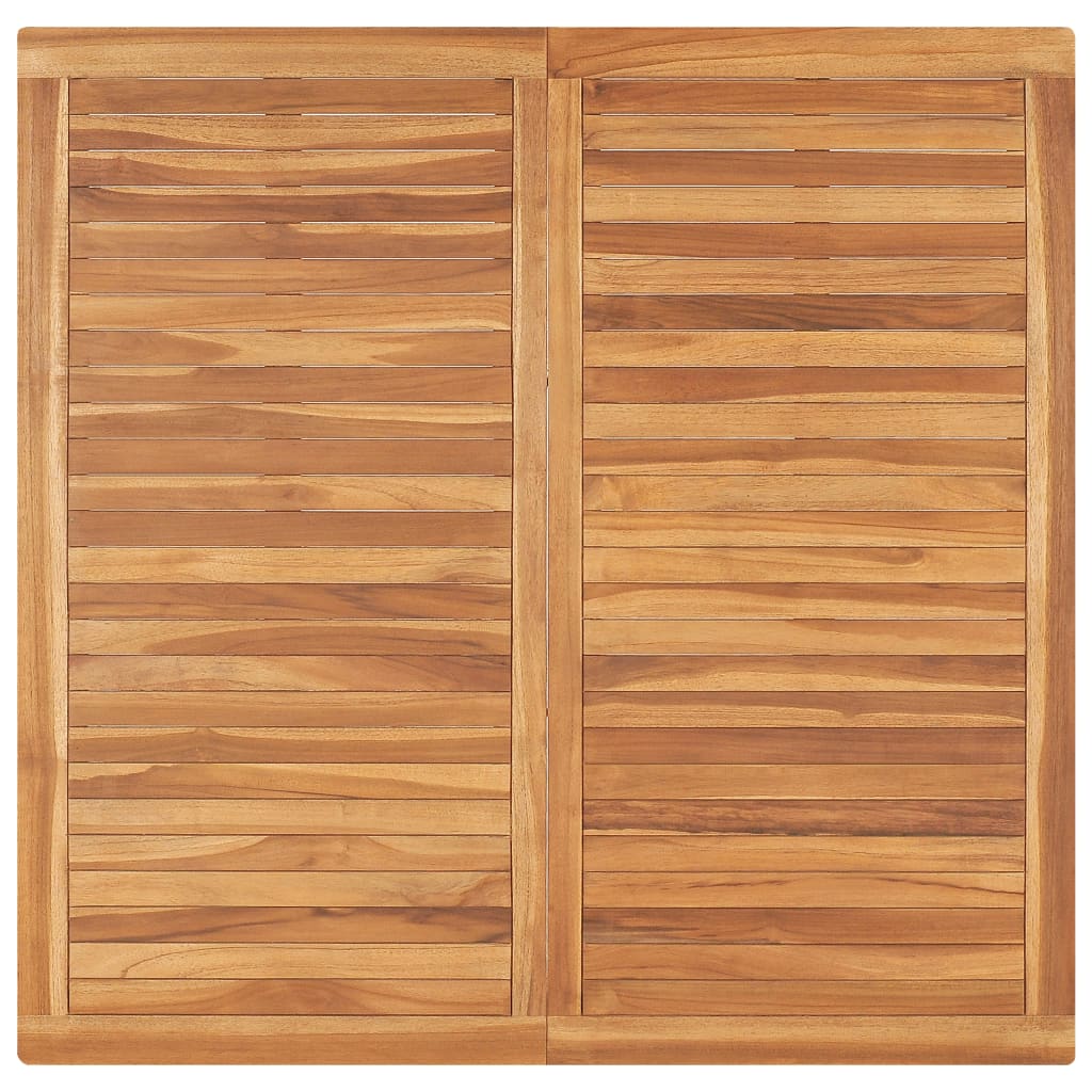 Mesa de comedor para jardín madera maciza de teca 120x120x77 cm