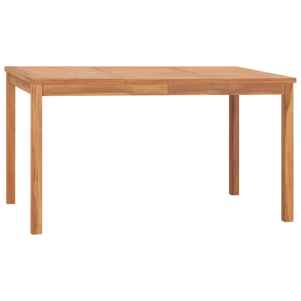 Vetonek Mesa de comedor de jardín madera maciza de teca 140x80x77 cm