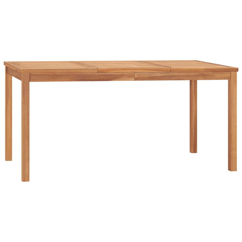 Vetonek Mesa de comedor de jardín madera maciza de teca 160x80x77 cm