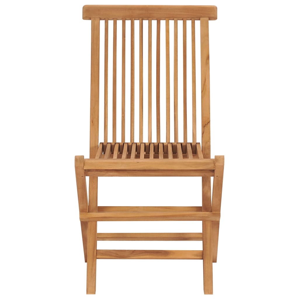 Folding garden chairs 4 units solid wood of teak