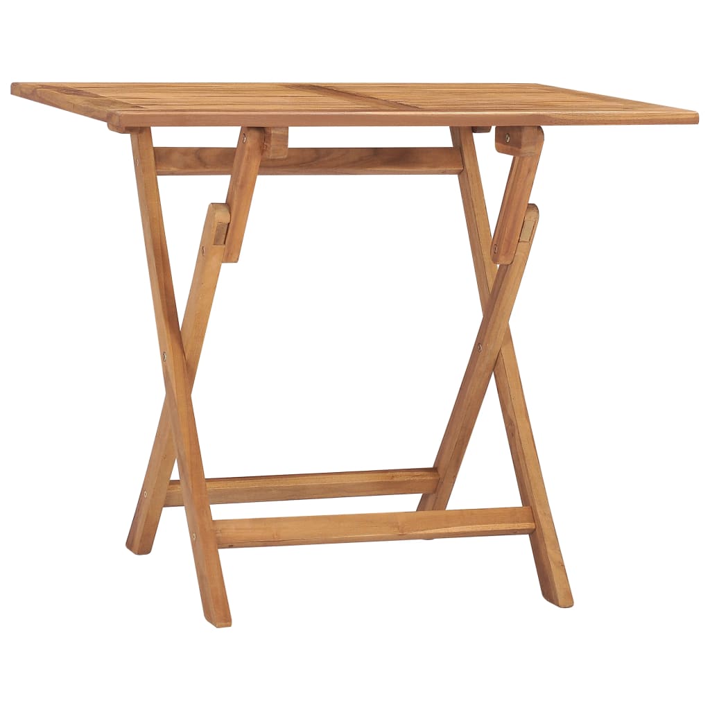 Vetonek Mesa de comedor plegable para jardín madera de teca 90x60x75 cm