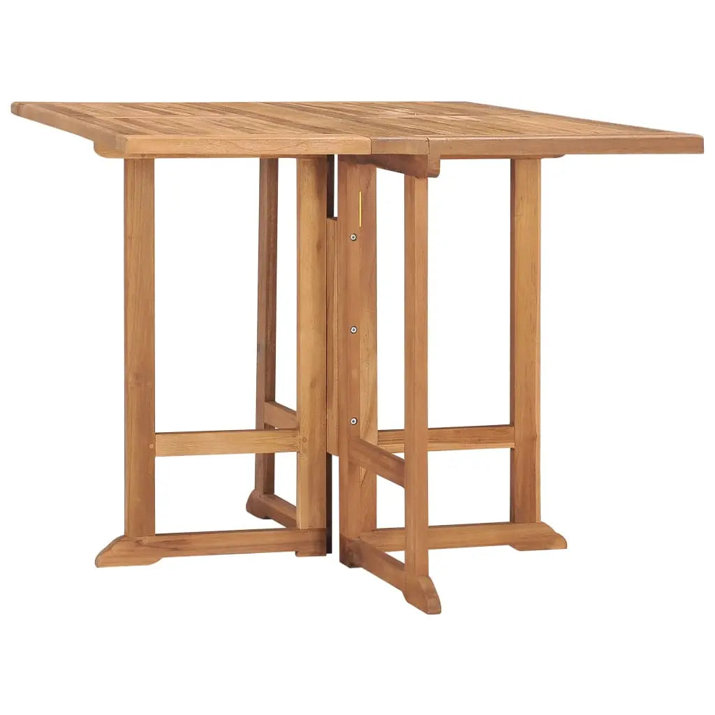 Vetonek Mesa de comedor plegable para jardín madera de teca 90x90x75 cm