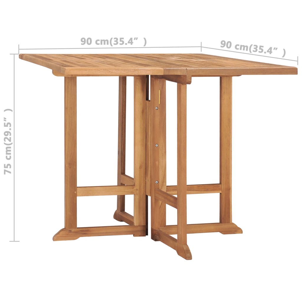 FOLDING TABLE FOR TEA WOOD GARDEN 90x90x75 cm