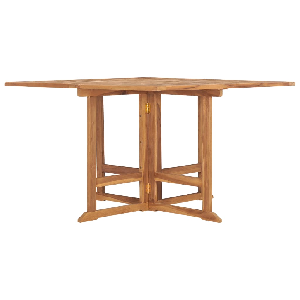 Mesa de jantar dobrável de madeira de teca 120x120x75 cm