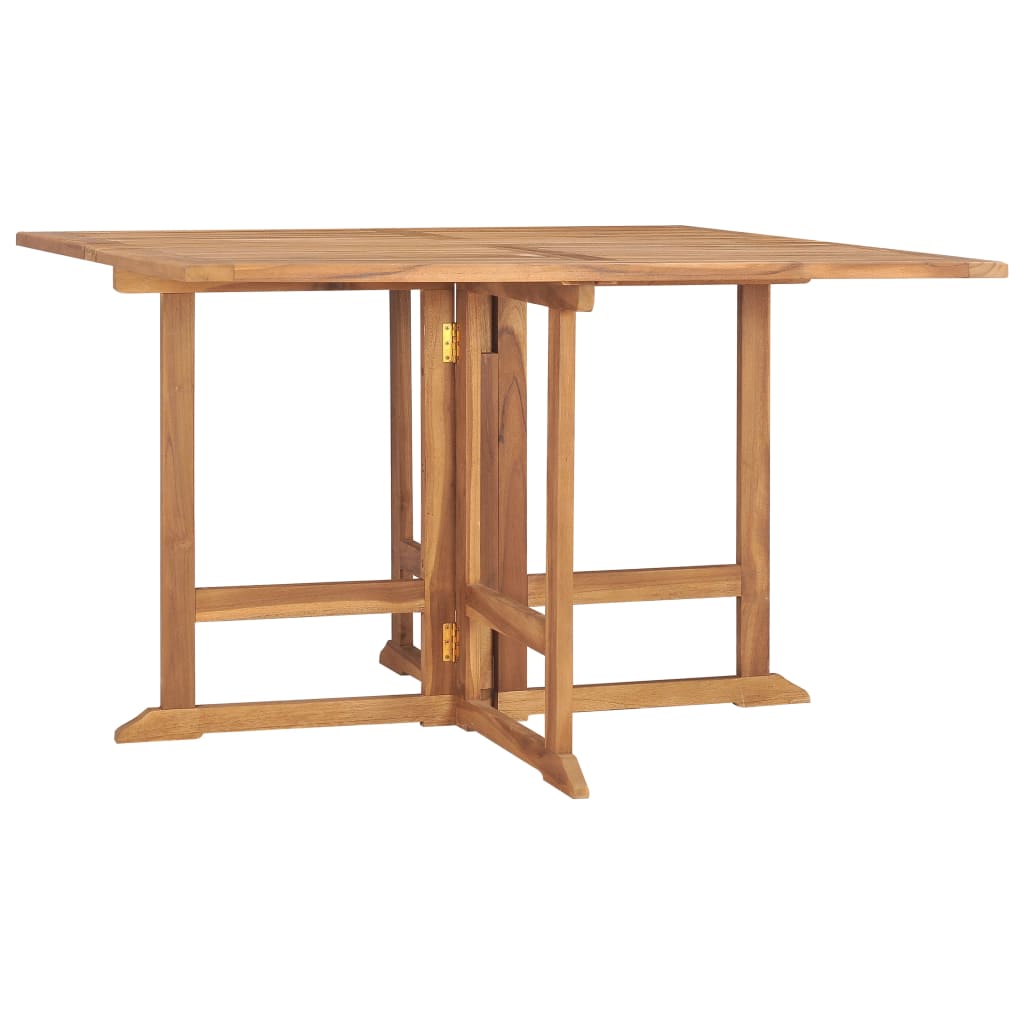 Vetonek Mesa de comedor plegable para jardín madera teca 120x120x75 cm