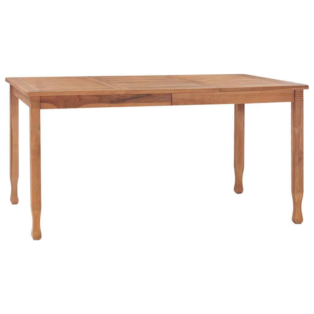 Vetonek Mesa de comedor de jardín madera maciza de teca 150x90x75 cm