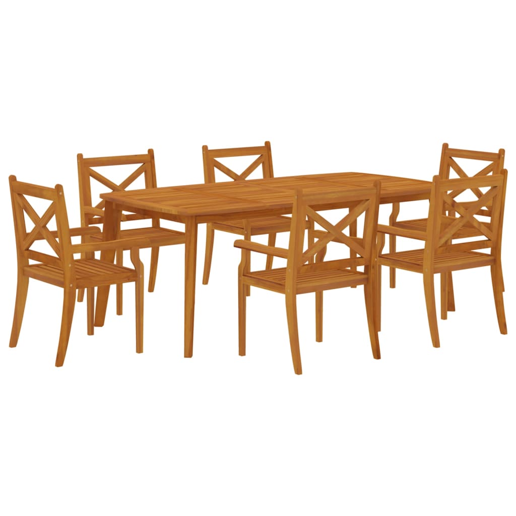 Juego de comedor de jardín 7 piezas madera maciza de acacia vidaXL