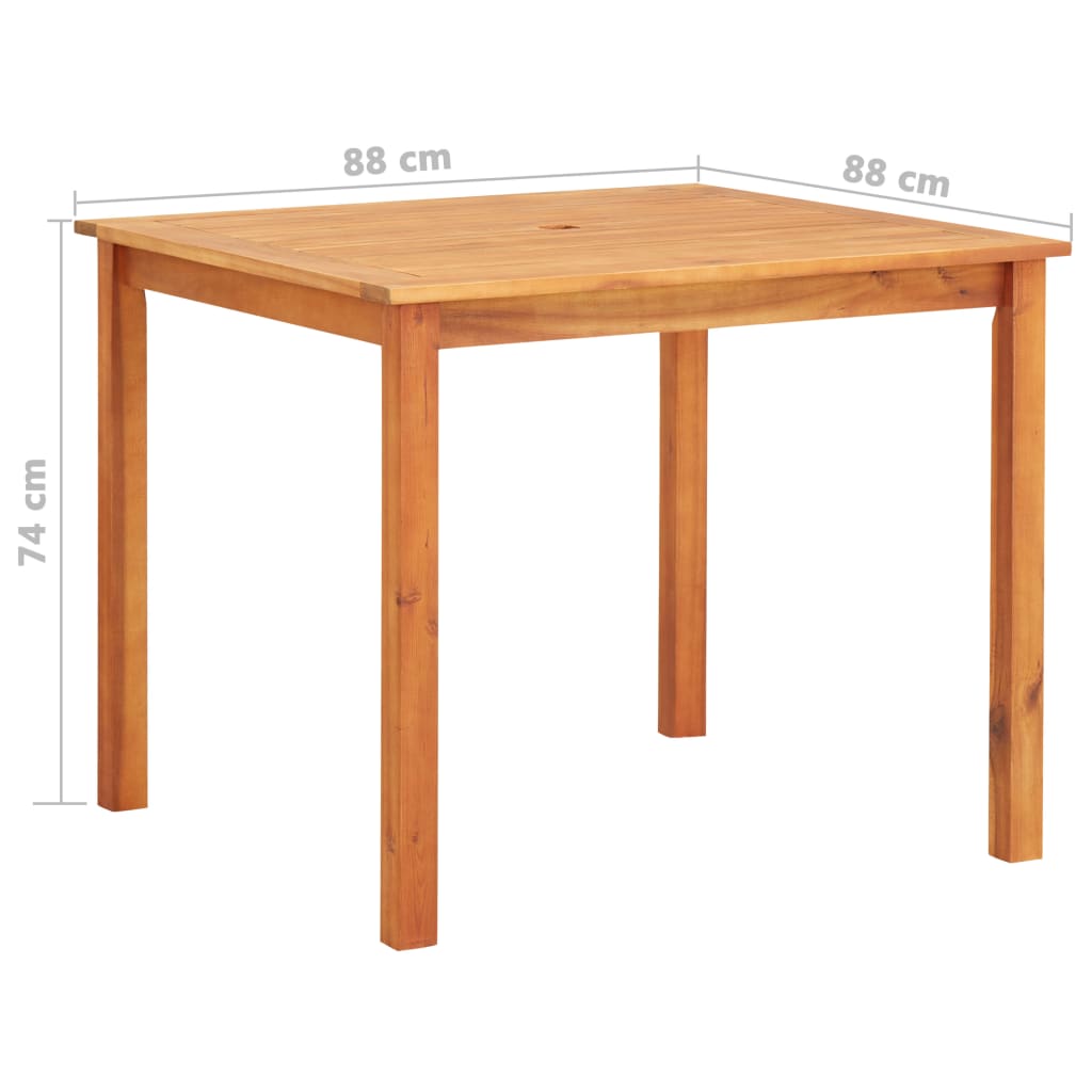 Set comedor de jardín 5 pzas y cojines madera maciza de acacia vidaXL