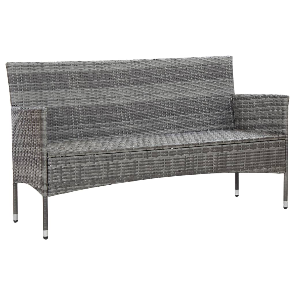 Set muebles de jardín 2 piezas con cojín ratán sintético gris vidaXL