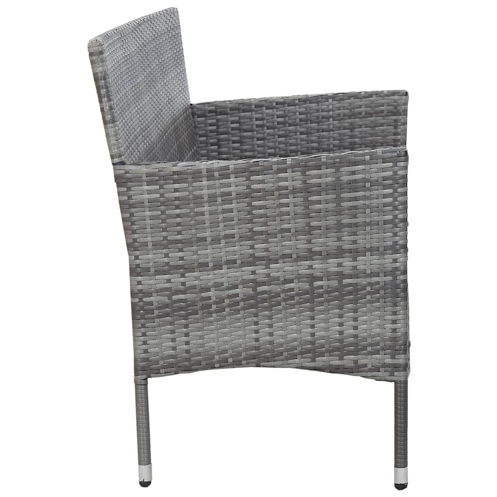 Set muebles de jardín 2 piezas con cojín ratán sintético gris - Vetonek