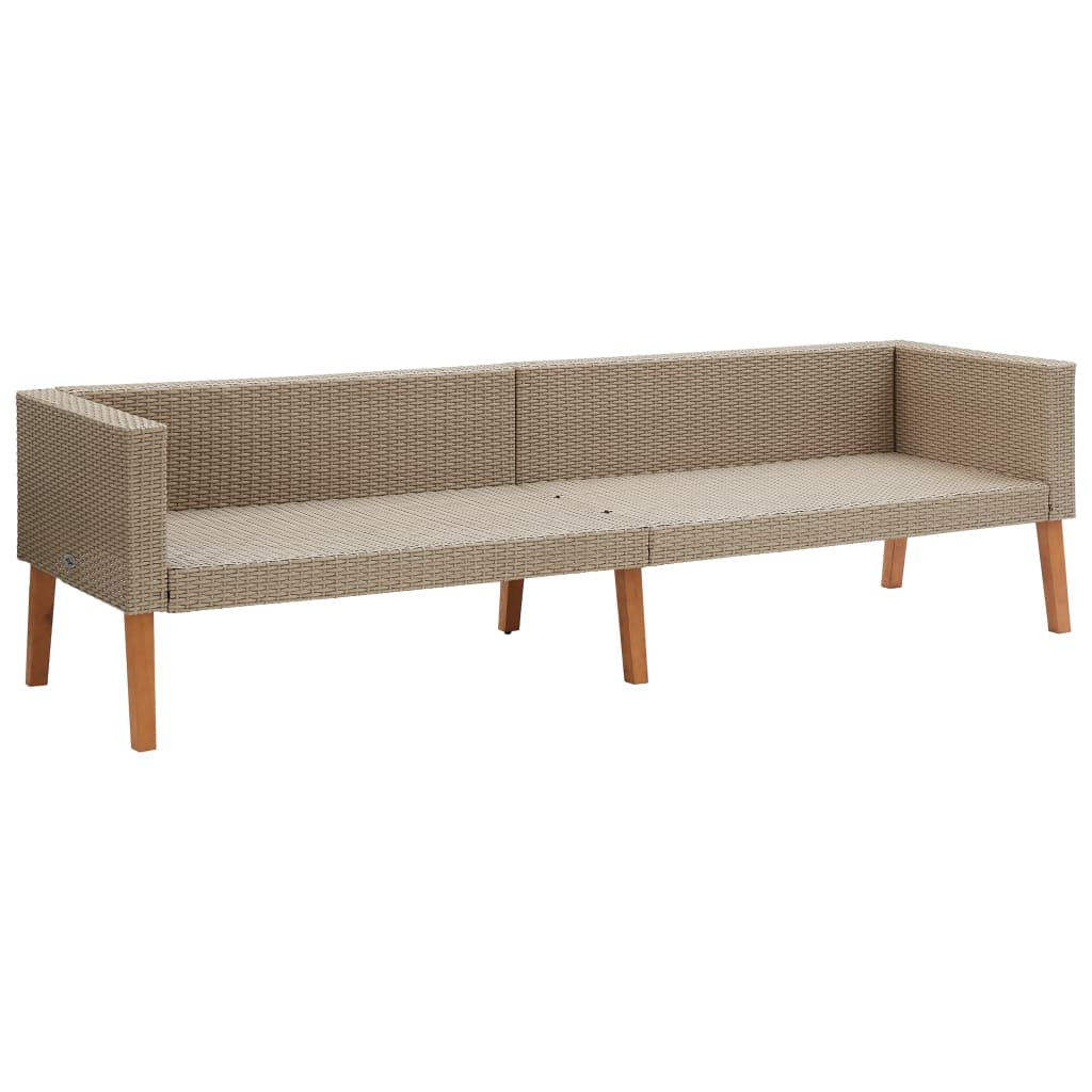 Set de muebles de jardín 4 pzas y cojines ratán sintético beige vidaXL