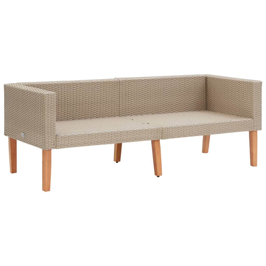 Set de muebles de jardín 2 pzas y cojines ratán sintético beige vidaXL