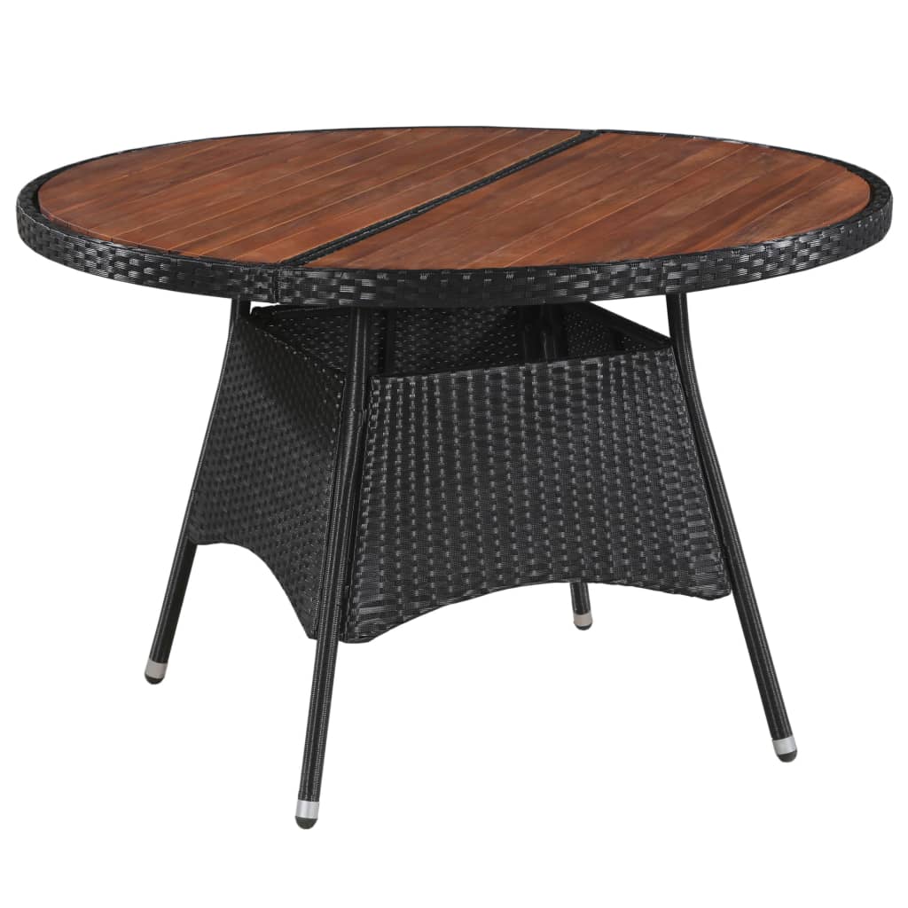 Set comedor de jardín 5 piezas ratán sintético y cojines negro vidaXL