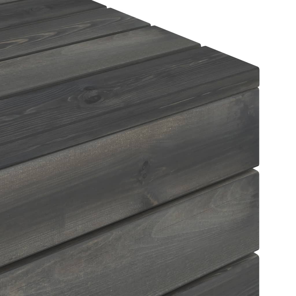 Mesa de palés para jardín madera maciza de pino gris oscuro vidaXL