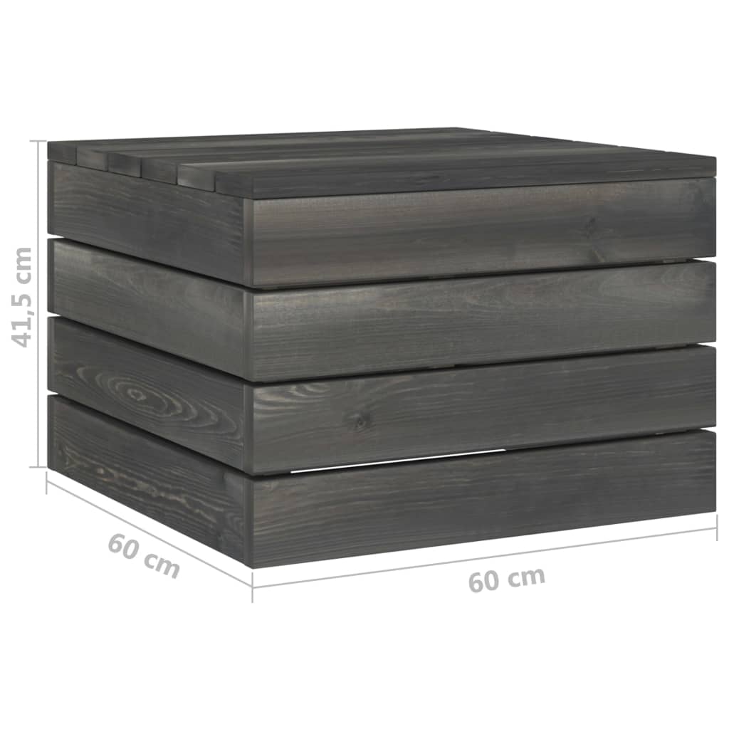 Mesa de palés para jardín madera maciza de pino gris oscuro vidaXL