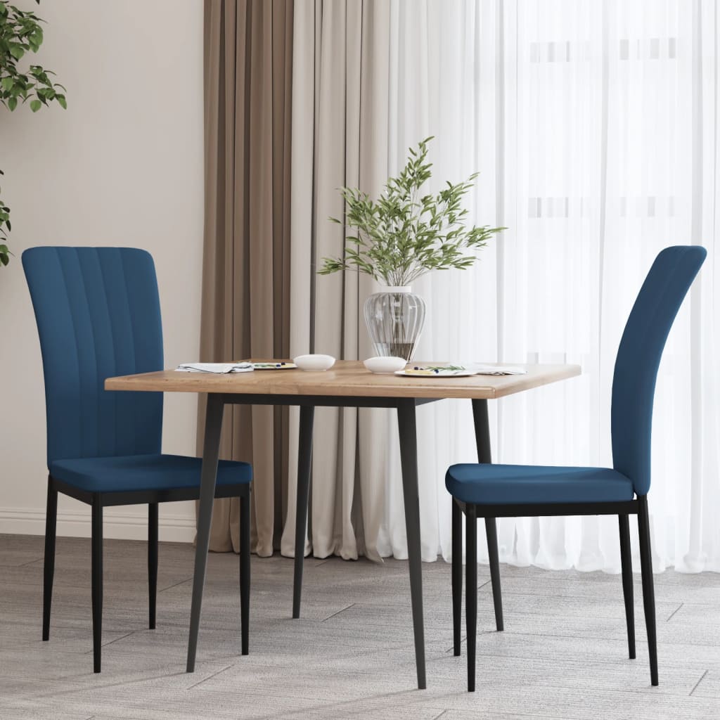 Vetonek Sillas de comedor 2 unidades terciopelo azul