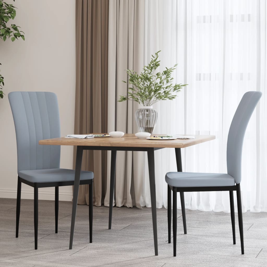 Vetonek Sillas de comedor 2 unidades terciopelo gris claro