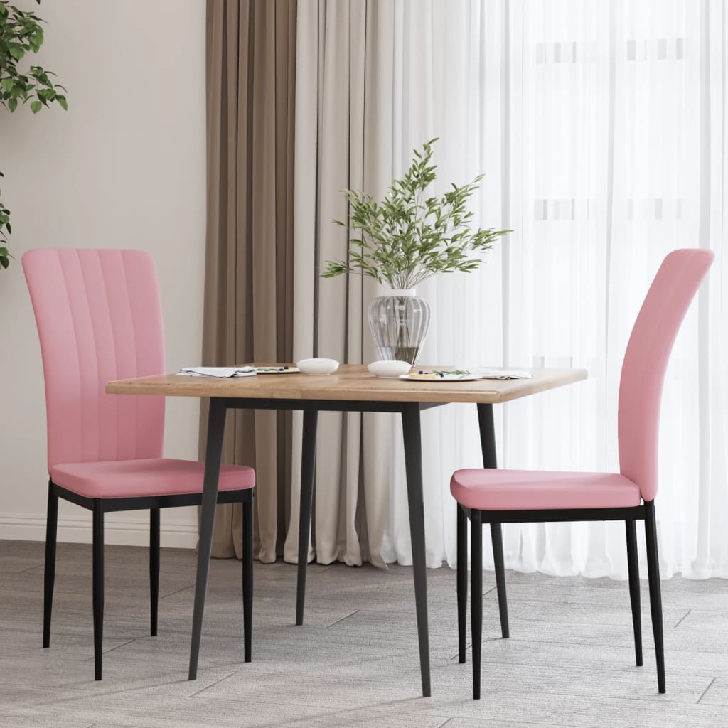 Vetonek Sillas de comedor 2 unidades terciopelo rosa