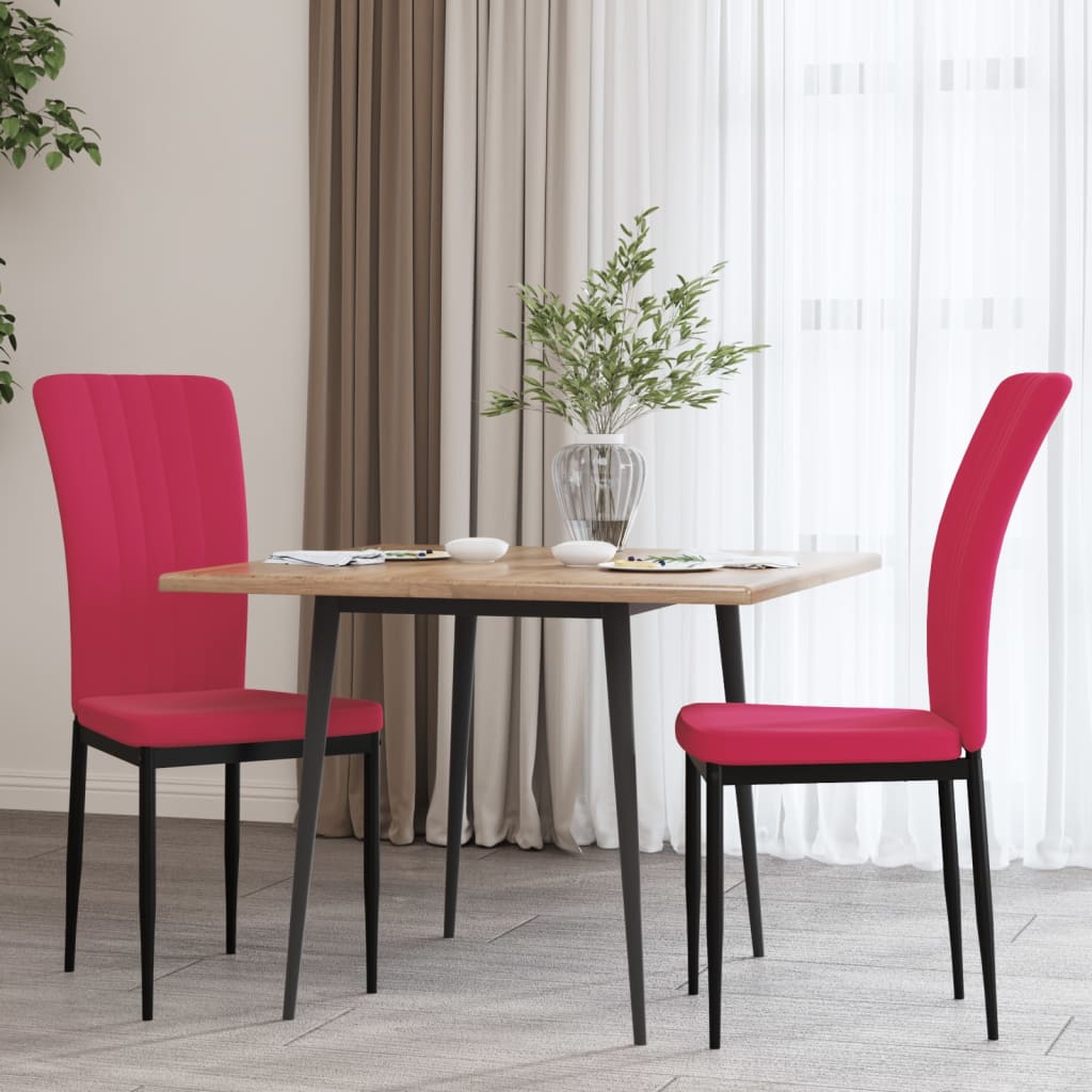 Vetonek Sillas de comedor 2 unidades terciopelo rojo tinto